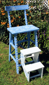 painted ladder chair by Loraine Dunn