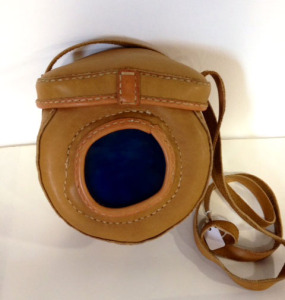 Hand-made leather purse by Arleen Olshan